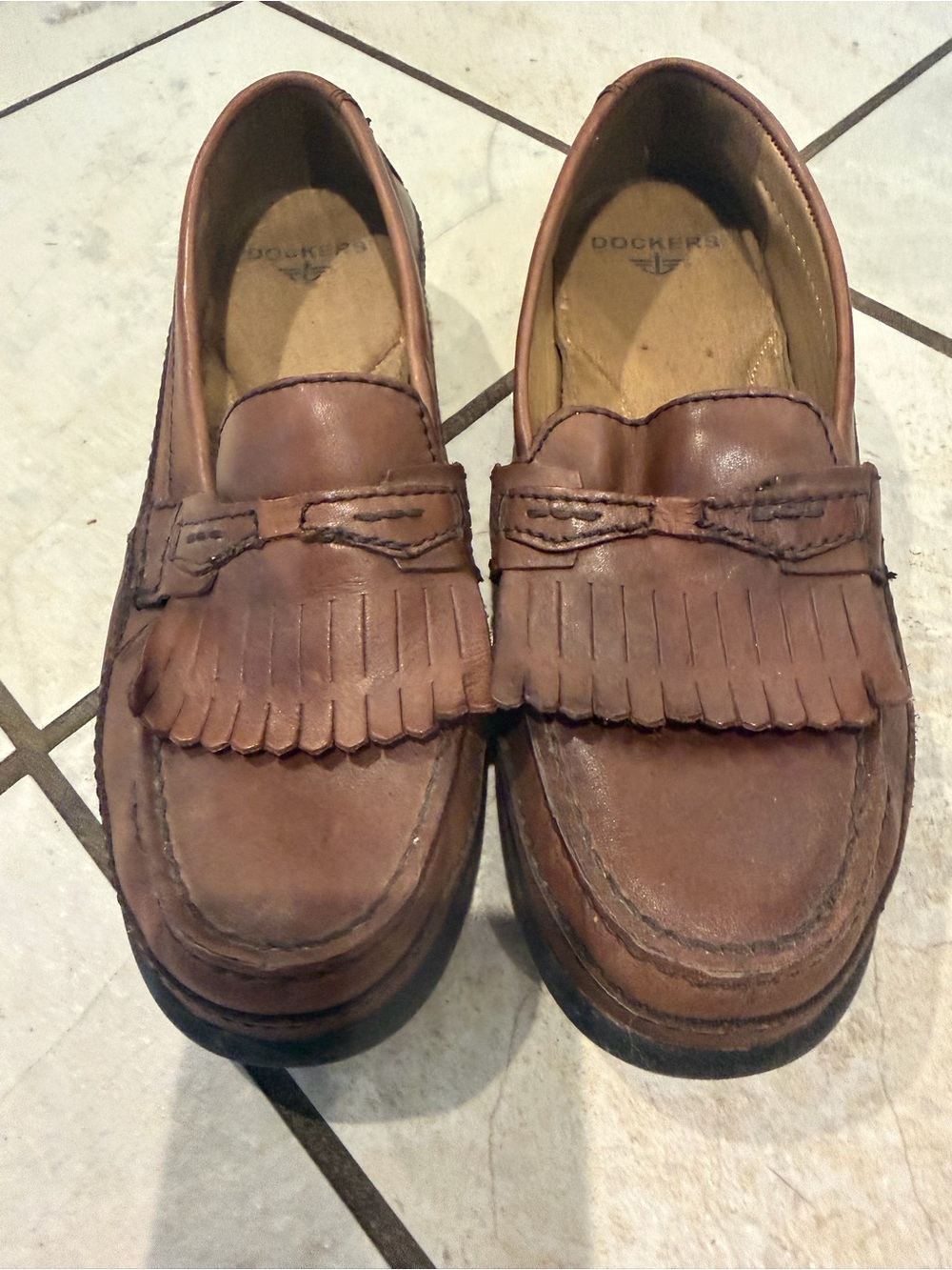 Dockers Men’s Brown Leather Kiltie Loafers